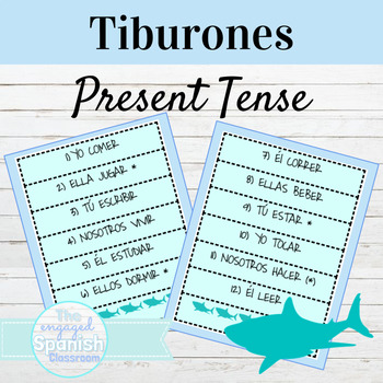 Preview of Spanish Present Tense Tiburones Speaking Activity