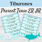 Spanish Present Tense of ER and IR Verbs Tiburones Game