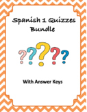 Spanish 1 Quizzes Bundle: Top 8 @35% off! (ser v. estar/pr