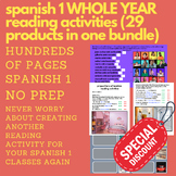 Spanish 1 WHOLE YEAR Reading Activities (29 different TpT 