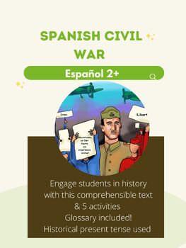 Preview of Spanish 1/2 Reading, Franco, Guernica, Spain Civil War 5 Activities