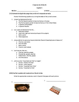 Realidades 1 3a Test Worksheets Teaching Resources Tpt