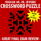 Spanish 1 - Regular -AR, -ER, -IR verbs Crossword Puzzle