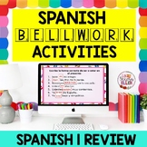 Spanish 1 Review Bellwork Activities | Spanish Warm Ups | 