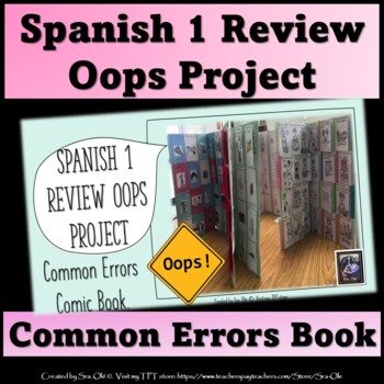 Preview of Spanish 1 Review Project or Final Exam Replacement Ooops Error Corrections Book