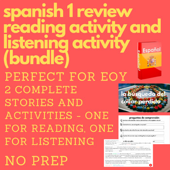 Preview of Spanish 1 Review Reading Activity and Listening Activity (Spanish 1) (Bundle)