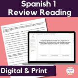 Spanish 1 Review Story