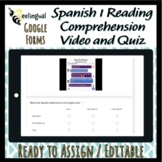 Introductions Spanish 1 Topic 1 Quiz / Reading Comp. on Go