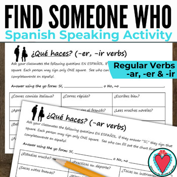Preview of Spanish 1 Verbs Speaking Activity Spanish Grammar Game Present Tense AR, ER, IR