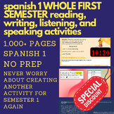 Spanish 1 WHOLE FIRST SEMESTER Activities (Bundle) (82 Products)
