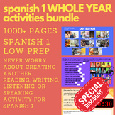Spanish 1 WHOLE YEAR Activities (Bundle) (116 Products)