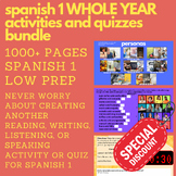 Spanish 1 WHOLE YEAR Activities and Quizzes (Bundle) (139 