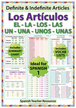 Spanish 1 Worksheets - Definite and Indefinite Articles in Spanish