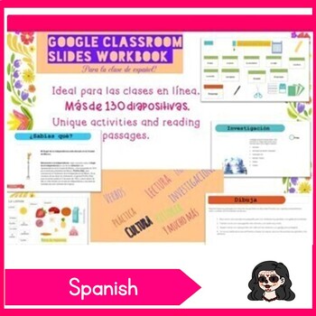 Preview of Spanish 1 and 2 Google Classroom Reinforcement Slides