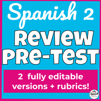 Preview of Spanish 1 review and Spanish 2 placement tests