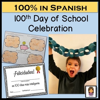 Preview of Spanish 100th Day of School Math Writing Activity 100 Dias de Escuela Actividad