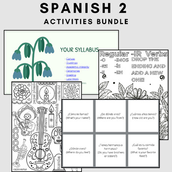 Preview of Spanish 2 Activities Bundle