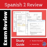 Spanish 2 Final Exam Review Guide Packet - Editable - Desc