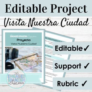 Preview of Editable Spanish City Project for Commands and More | Spanish 2 Project