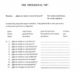 Spanish 2, Spanish 3- Impersonal "se" - Worksheet