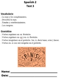 Spanish 2 Test 3 Vocabulary & Grammar 40 questions