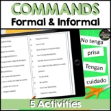 Spanish 2 worksheet on Formal commands affirmative & negative