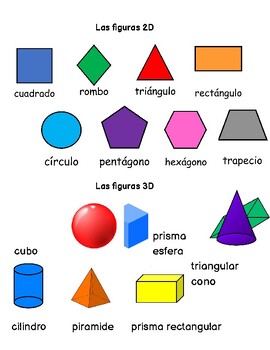Preview of Spanish 2D/3D shapes
