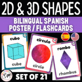 2D & 3D Shape Classroom Posters / Flashcards in Spanish an