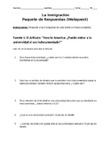Spanish 3-5AP Immigration Webquest Comprehension Packet
