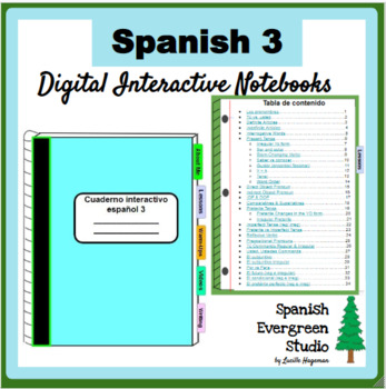 Preview of Spanish 3 Digital Interactive Notebook (Face 2 Face/ Distance Learning)