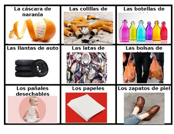 Preview of Spanish 3 Entre Culturas Unidad 4 - Manipulatives: Decomposition of Common Items