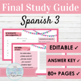 EDITABLE Spanish 3 Final Exam Study Guide | Grammar Review