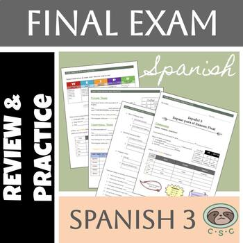 Preview of Descubre 2/Senderos 3 - Final Exam Review & Practice - Level 3 - Fully Editable!