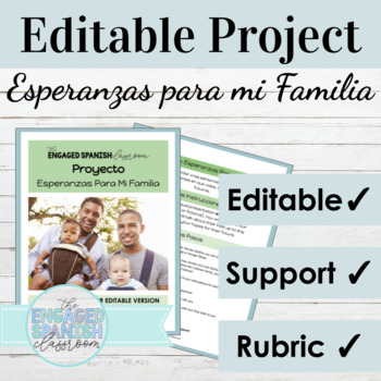 Preview of Editable Spanish Project Esperanzas Para Mi Familia | Subjunctive and More
