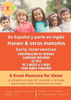 Preview of Spanish Autism 32 Speech Tips, Age 3mos-5, Speech Goals- Hanen Parent Education