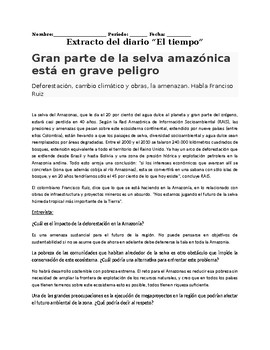 Preview of Spanish 4, Heritage y AP Spanish Lectura "Desafíos mundiales"