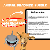 Save +15 hours 45 Animals Spanish Reading comprehension pa