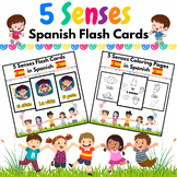 Spanish 5 Senses Flash Cards & Coloring Pages for PreK & K