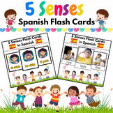 Spanish 5 Senses Flash Cards for PreK & Kindergarten Kids 