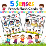 French 5 Senses Flash Cards for PreK & Kindergarten Kids -