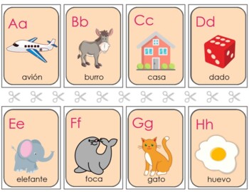 Spanish ABC Printable Cards by Imprimibles de Paola | TpT