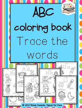 Spanish Abc Coloring Pages Tracing Tapas Tpt