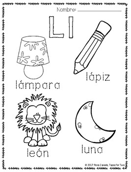 Spanish Abc Coloring Pages Tracing Tapas Tpt