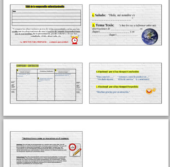 Preview of Spanish AP Cultural Comparison Outline/Graphic Organizer- Google Slides