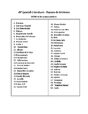 Spanish AP Literature Review of Terms