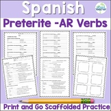 Spanish Worksheets Preterite Verbs AR Conjugation Practice