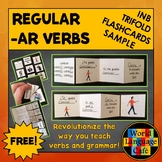 Spanish AR Verbs Interactive Notebook Trifold Flashcards Sample