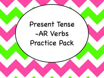 Preview of Spanish Present Tense -AR Verbs Practice Worksheets Pack