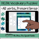 Spanish -AR Verbs Present Tense DIGITAL Vocabulary Puzzles
