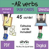 Spanish -AR Verbs Task Cards PRESENT TENSE 45 cards EDITAB